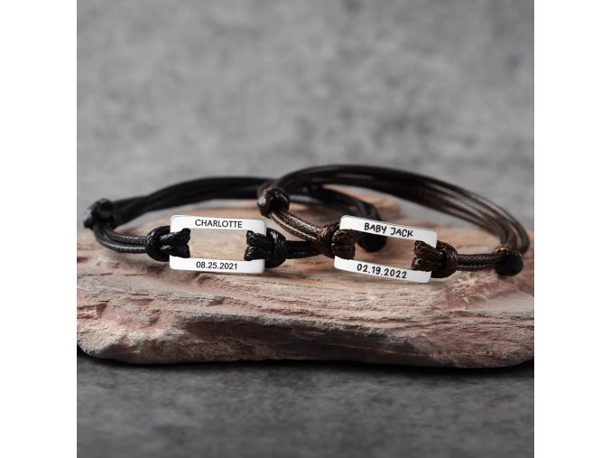 Provázkový personalizovaný náramek s vlastním textem