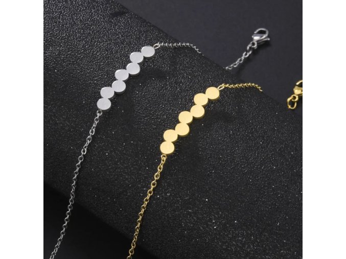 Náramek s geometrickými kolečky z chirurgické oceli