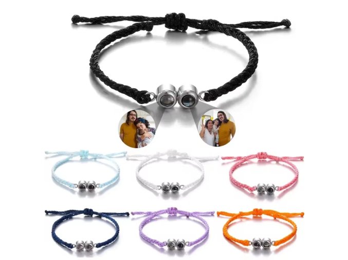 Provázkový náramek s vlastní ukrytou fotografií – DOUBLE