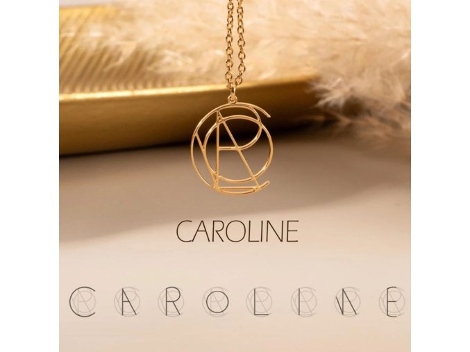 Designový náhrdelník z chirurgické oceli - unikátní monogram z vašeho jména