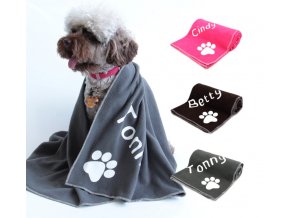 Měkká deka pro domácí mazlíčky se jménem - pro psy i kočky