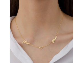 Náhrdelník se jmény z nerezové oceli HEART