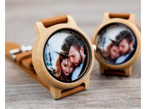 Dřevěné hodinky s vlastní fotografií a textem