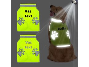 Reflexní vesta pro psy s vlastním jménem nebo textem