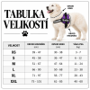 Elegantní tabulka velikostí pro psy