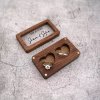 Dřevěná krabička na snubní prstýnky HEART - JMÉNA. DATUM SVATBY