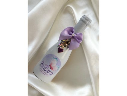 MINI BOHEMIA SEKT paní učitelko děkuji Vám za vaši trpělivost fialový motýl + SRDÍČKO