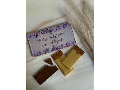ČOKOLÁDA UKLÍZEČKA KRÁSNÉ PRÁZDNINY FIALOVÁ