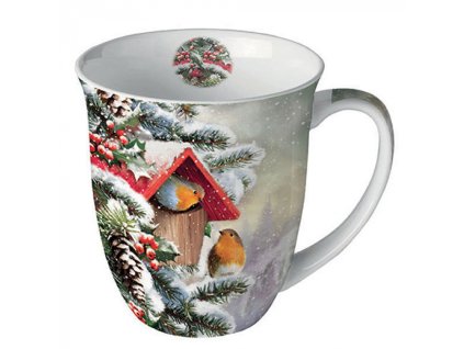 Mug 0.4 L House with robins