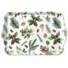 Tray melamine 13x21 cm Winter greenery white