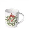 Mug 0.2 L Mistletoe with bow white