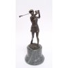 Bronzová soška golfistka