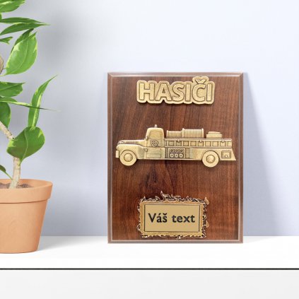 Drevena plaketa auto oldtimer stredni interier