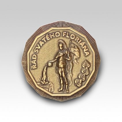 Hasicsky rad svateho Floriana 70mm starozlato