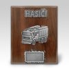 Velka drevena plaketa Hasicske auto P1 stribro
