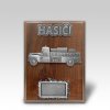 Drevena plaketa hasicske auto oltimer stribro