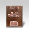 Drevena plaketa hasicske auto oltimer bronz