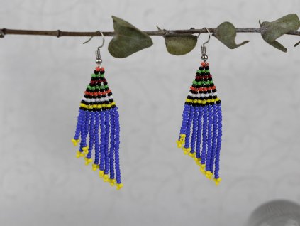 Korálkové náušnice Nebe nad Keňou