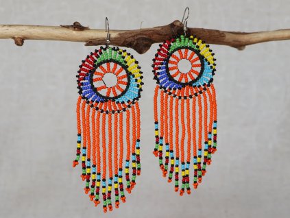 Korálkové masajské náušnice Afrika ya rangi - různé barvy