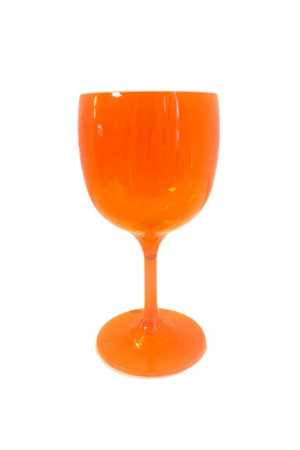 Sklenice plastová průhledná 260 ml oranžová s VLASTNÍM TEXTEM