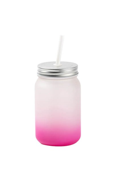 Sklenice  Mason JAR matná růžová s vlastním TEXTEM 450 ml