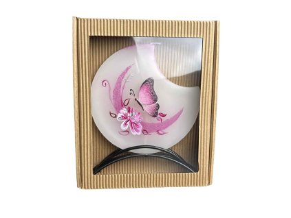 svicka disk v kov stojanku 17x15 cm motyl ruzovy 1758264735