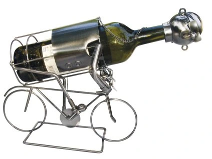 KOVOVÝ STOJAN NA VÍNO, CYKLISTA