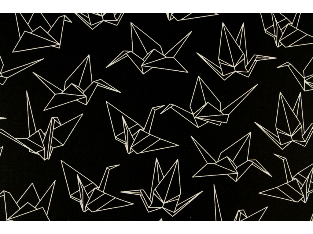 Bavlněná látka Origami černá š.160