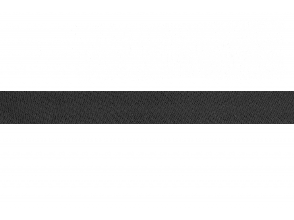 Šikmý proužek bavlněný 25 mm - černá