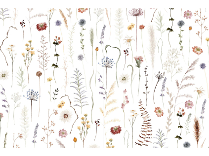 Zbytek bavlněné látky z kolekce Boho kvítí - 60x70 cm