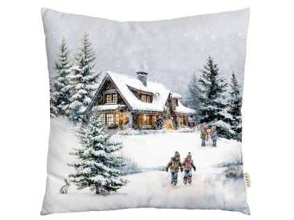 2410 dekoracni povlak vanoce na chalupe 1