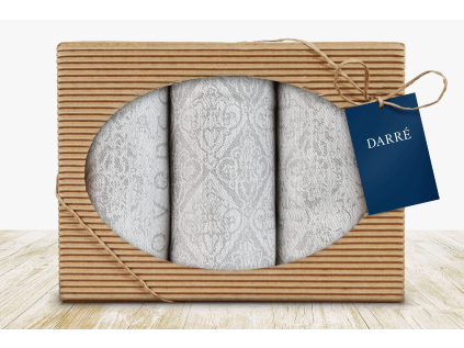 2511 Dárková kazeta utěrek 71 Provence vzor šedá