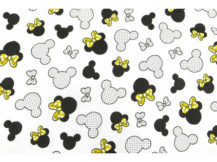 BAVLNĚNÁ LÁTKA MINNIE ŽLUTÁ š.160