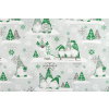 Bavlněná látka Vánoční skřítci zelená š.160