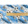 Bavlněná látka Fotbal modrá š.160