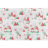 Bavlněná látka Vánoční skřítci červenozelená  š.160
