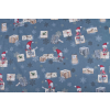 Bavlněná látka Vánoční pohoda - tmavě modrá š.160