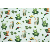 Bavlněná látka Žabičky - zelená š.160