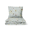 Krepové povlečení Ptáčci v kvítí - mint