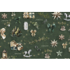Zbytek bavlněné látky PERKÁL Vánoční kouzlo zelené - 23 x 200 cm