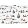 Zbytek bavlněné látky PERKÁL - Vánoční zajíčci 50 x 160 cm