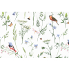 Zbytek bavlněné látky - Louka s ptáčky nová - 60x160