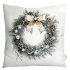 Dekorační povlak na polštářek Vánoční věnec 2
