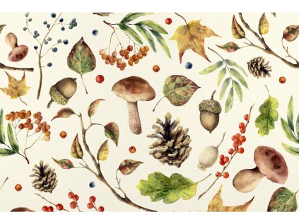 Bavlnená látka PERKÁL - Krásy lesa š.105 cm