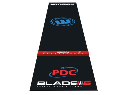 Koberec k terču na šípky Winmau Pro Zone Precision PVC čierny s červenou odhodovou lištou