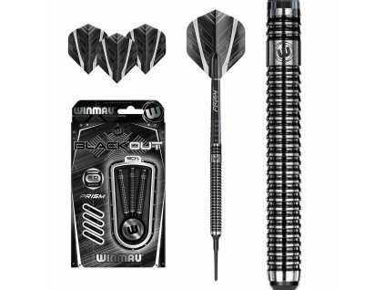 600512 winmau steel sipky blackout 26g