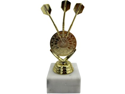 608075 darteg sipkarska trofej 3 sipky a terc 15cm zlata