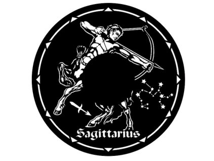 Vinylové hodiny Znamení zvěrokruhu Střelec (Sigittarius)