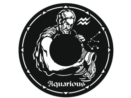 Vinylové hodiny Znamení zvěrokruhu Vodnář