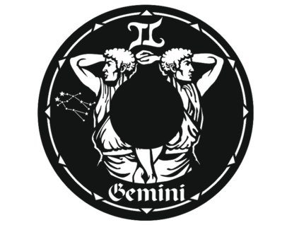Vinylové hodiny Znamení zvěrokruhu Blíženci
